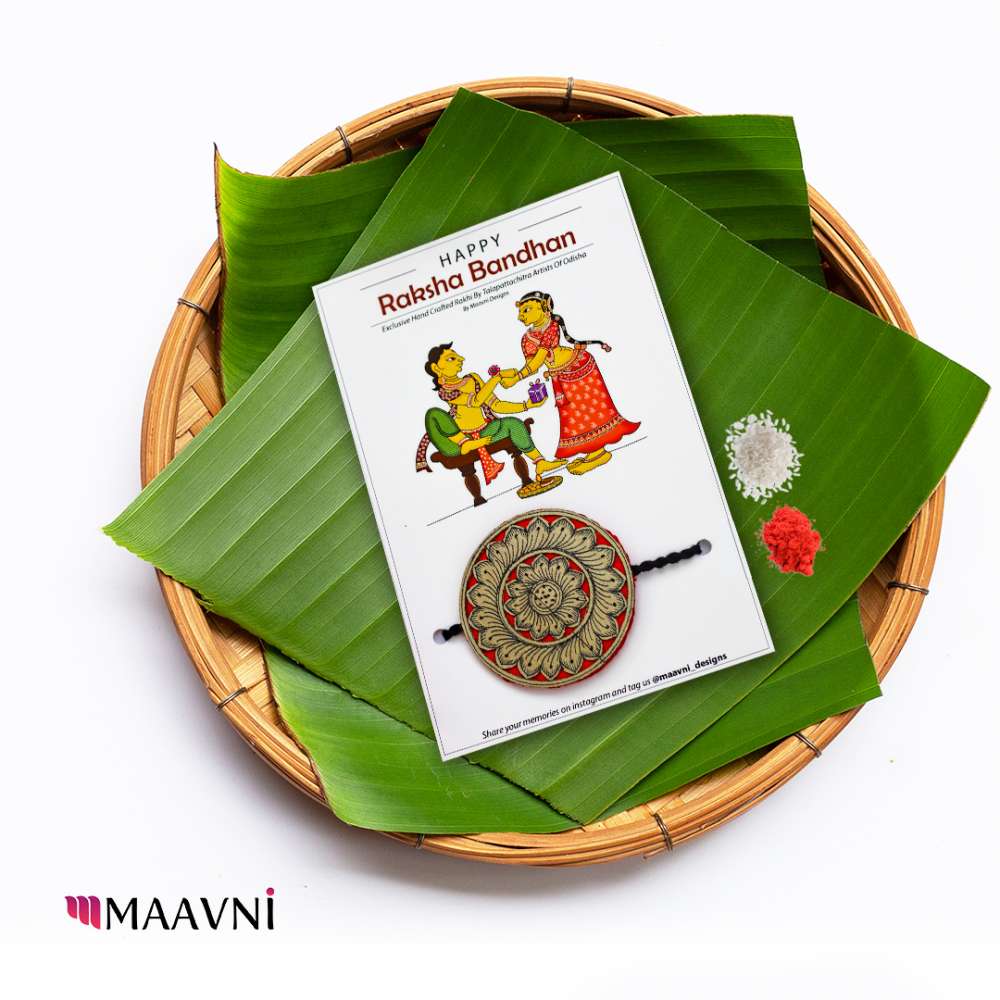 Hand-painted Pattachitra Handmade Talapatra Rakhi Festive Decor by Maavni