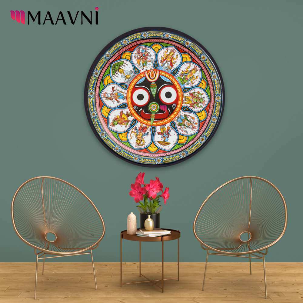 Hand-painted Pattachitra Special Jaganath Dasavatar Wall Plate by Maavni