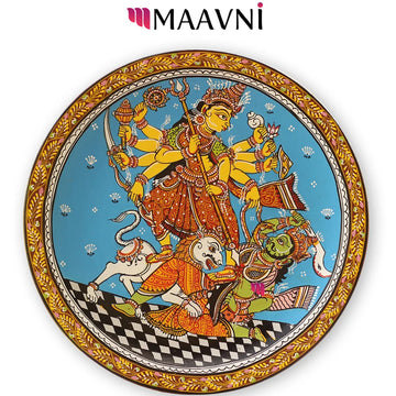 Hand-painted Pattachitra Durga Ma Wall Plate by Maavni