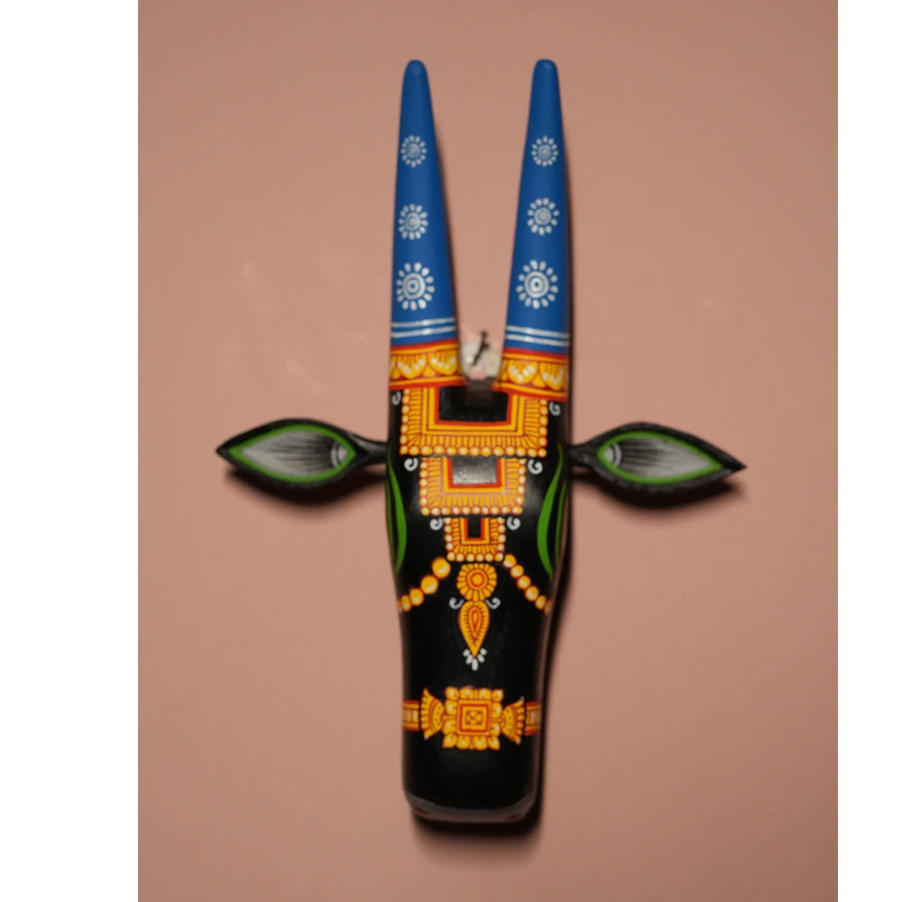 Hand-painted Pattachitra Cow Head And Hand Painted D Cor Painting gallery image by Maavni