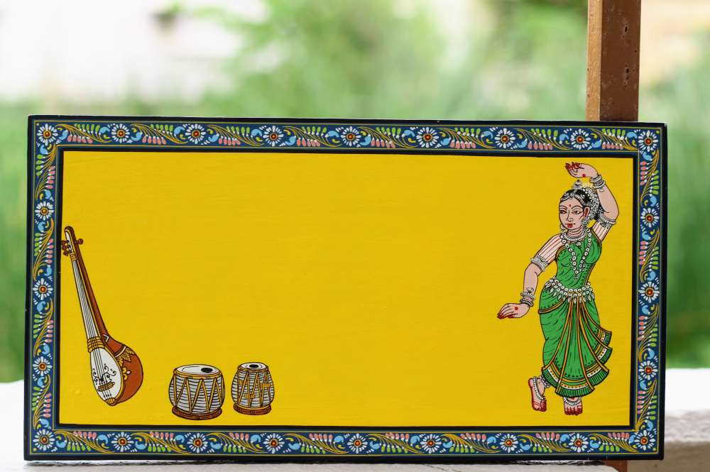 Hand-painted Pattachitra Dancer Wall Plate by Maavni