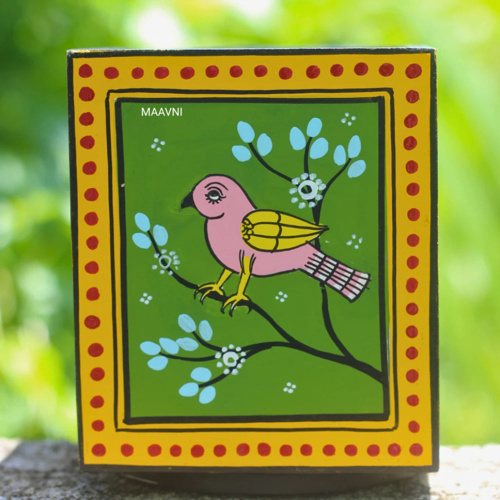 Hand-painted Pattachitra Bird Pen Stand by Maavni